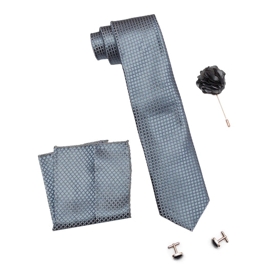 Axlon Necktie, Pocket Square, Brooch Pin Cufflinks Set for Men's ( ANeckTie-023 )