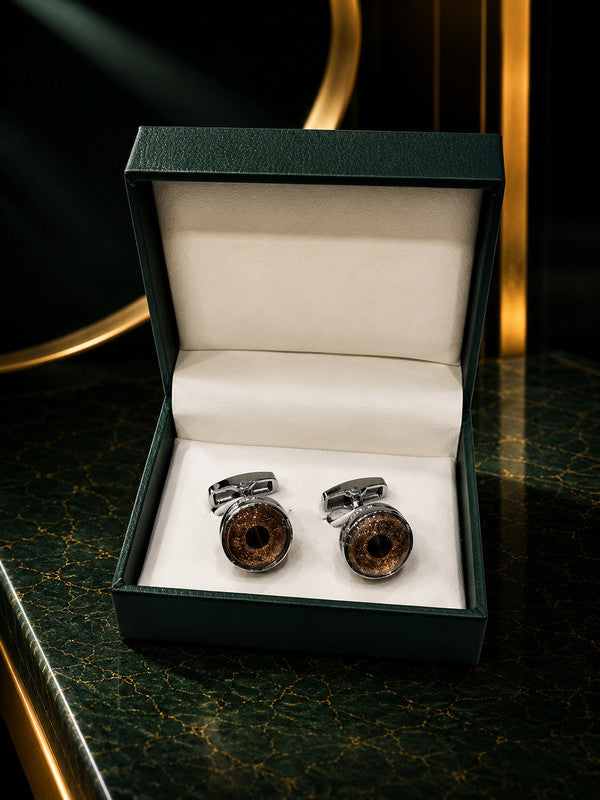 Axlon premium men's metal cufflink set with polished finish for formal shirts, business suits, weddings, parties, and special occasions.