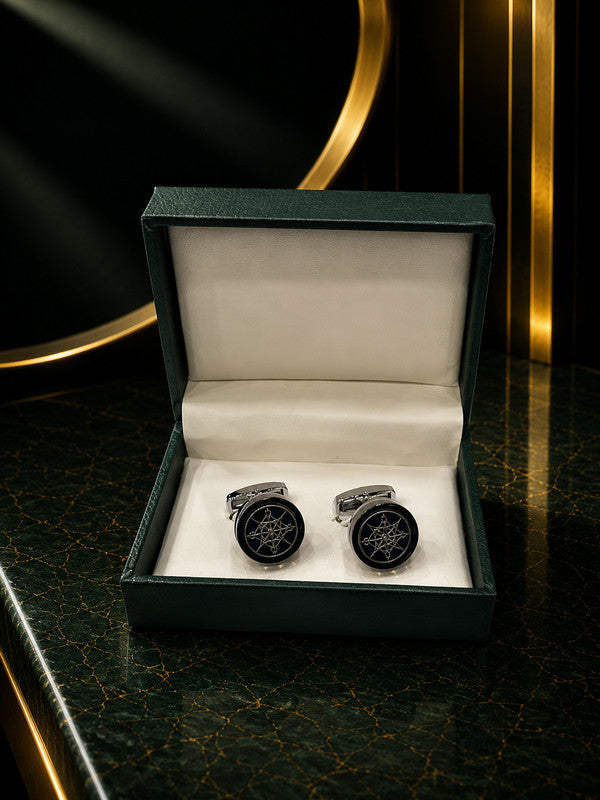 Axlon premium men's metal cufflink set with polished finish for formal shirts, business suits, weddings, parties, and special occasions.