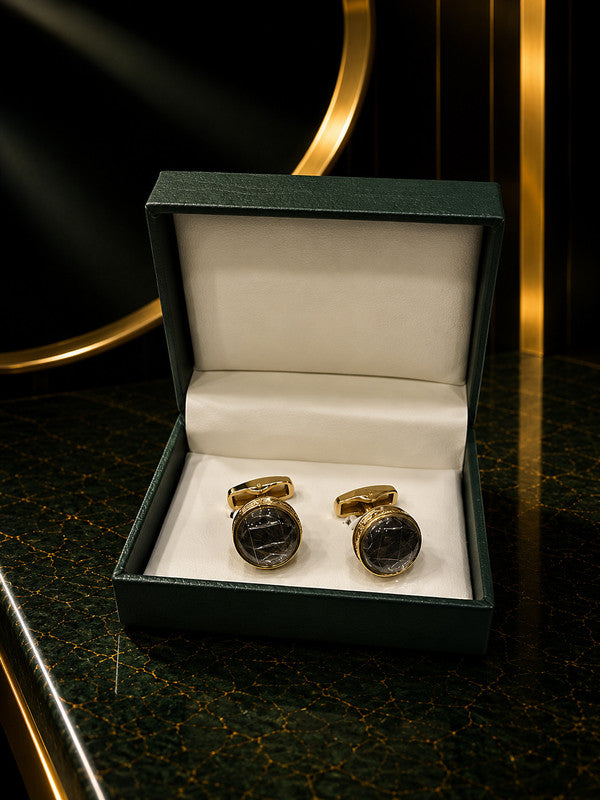 Axlon premium men's metal cufflink set with polished finish for formal shirts, business suits, weddings, parties, and special occasions.