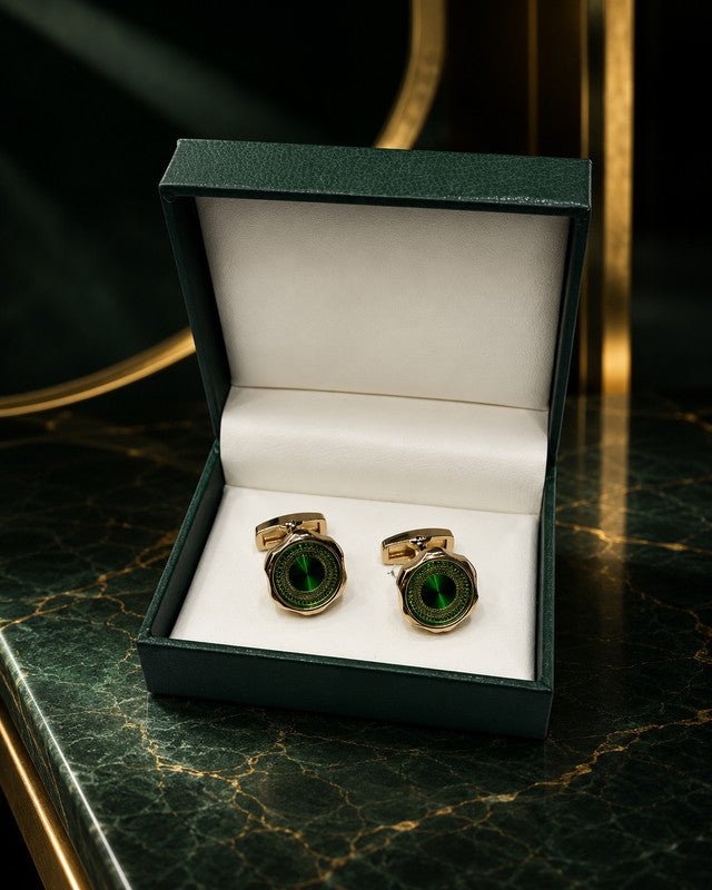 Axlon premium men's metal cufflink set with polished finish for formal shirts, business suits, weddings, parties, and special occasions.