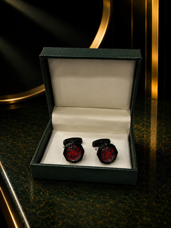 Axlon premium men's metal cufflink set with polished finish for formal shirts, business suits, weddings, parties, and special occasions.