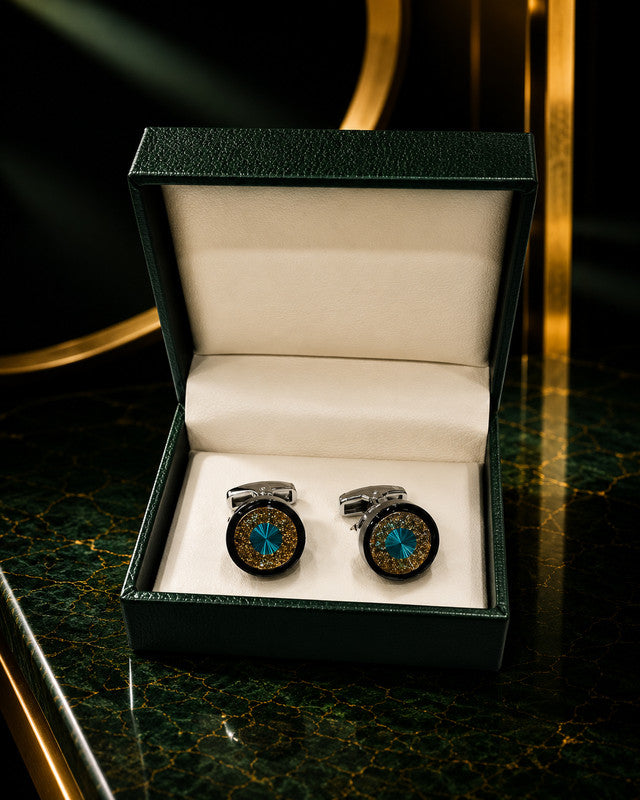 Axlon premium men's metal cufflink set with polished finish for formal shirts, business suits, weddings, parties, and special occasions.