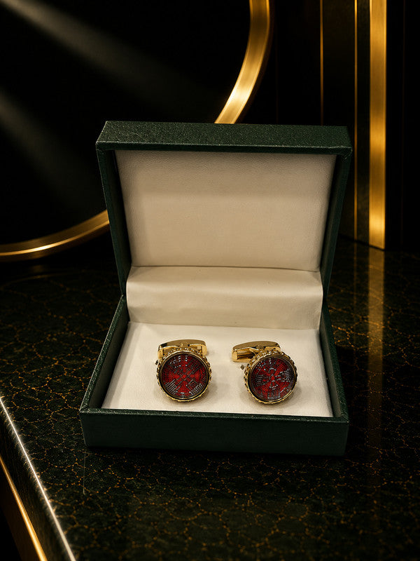 Axlon premium men's metal cufflink set with polished finish for formal shirts, business suits, weddings, parties, and special occasions.