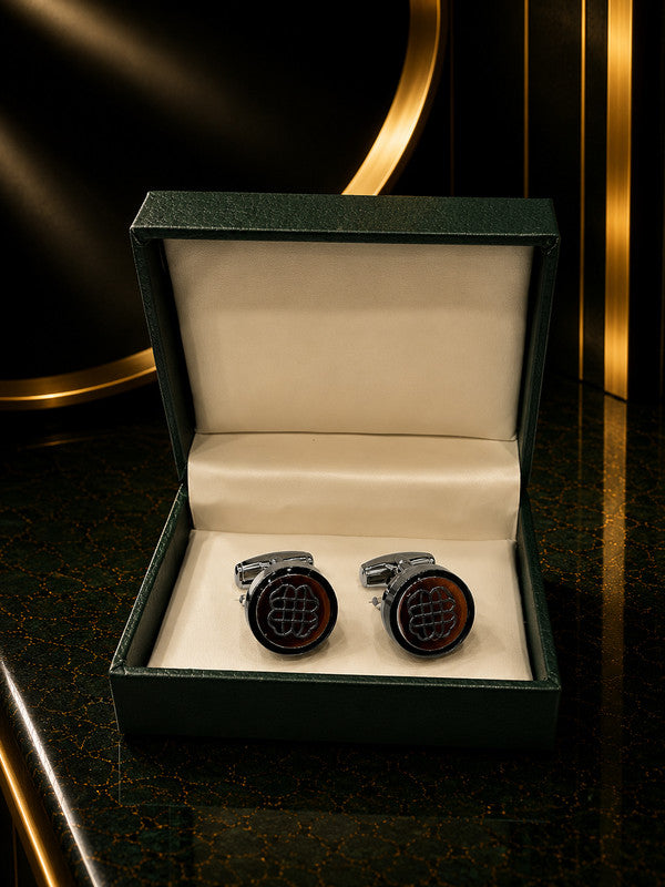 Axlon premium men's metal cufflink set with polished finish for formal shirts, business suits, weddings, parties, and special occasions.