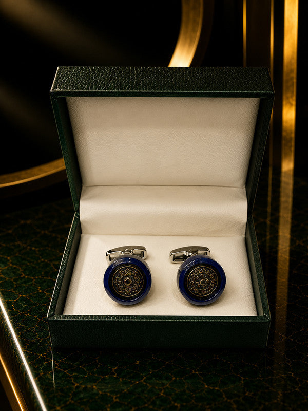 Axlon premium men's metal cufflink set with polished finish for formal shirts, business suits, weddings, parties, and special occasions.