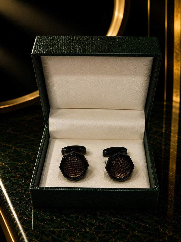 Axlon premium men's metal cufflink set with polished finish for formal shirts, business suits, weddings, parties, and special occasions.