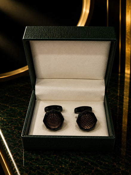 Axlon premium men's metal cufflink set with polished finish for formal shirts, business suits, weddings, parties, and special occasions.