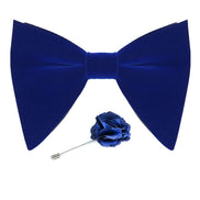 Axlon Premium Suede Fabric Butterfly Oversize Bow Tie Pre Tied Bowtie For Men With Flower Brooch Pin (Free Size)