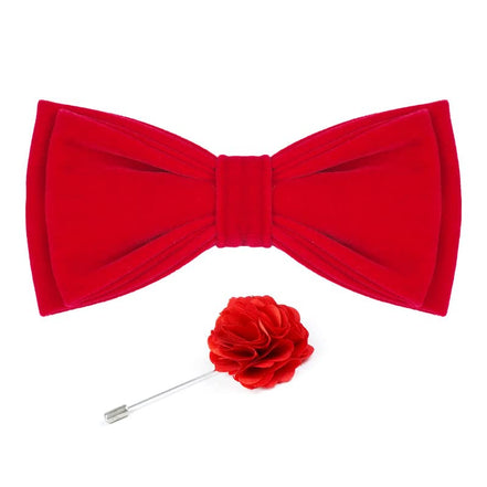 Axlon Mens Double Suede Velvet Bow Tie For Men