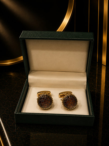Axlon premium men's metal cufflink set with polished finish for formal shirts, business suits, weddings, parties, and special occasions.