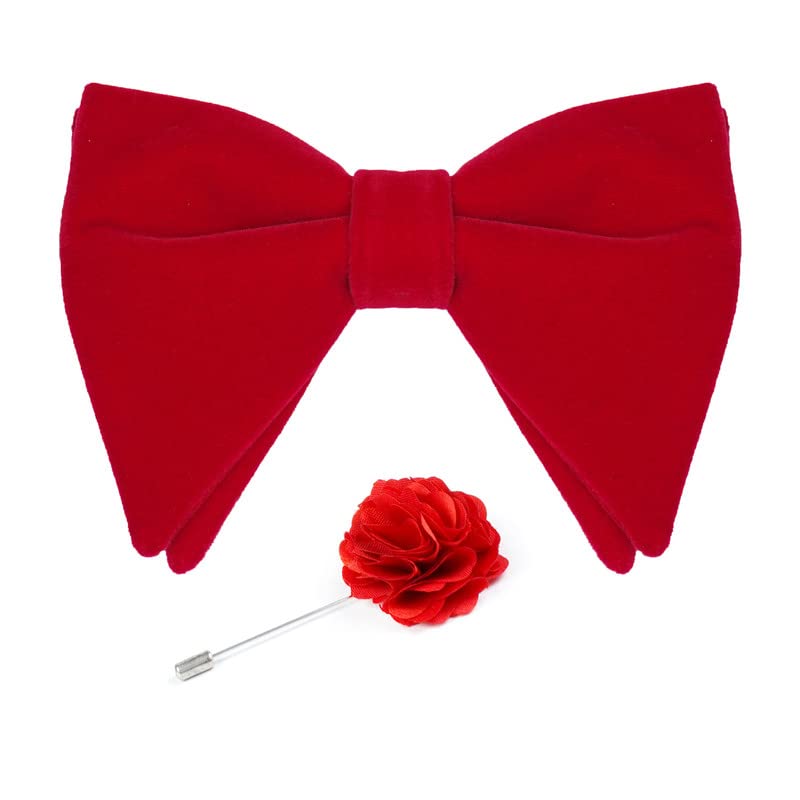 Axlon Mens Oversize Double Suede Velvet Bow Tie For Men