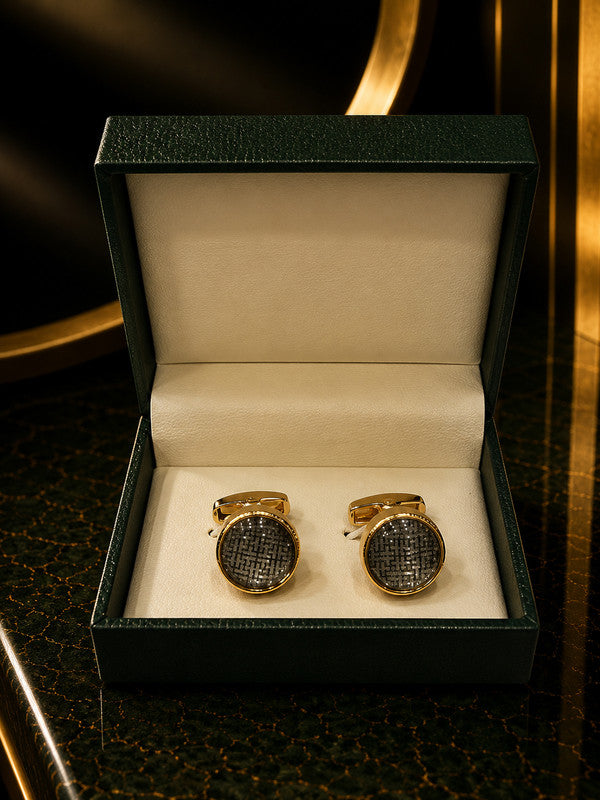 Axlon premium men's metal cufflink set with polished finish for formal shirts, business suits, weddings, parties, and special occasions.