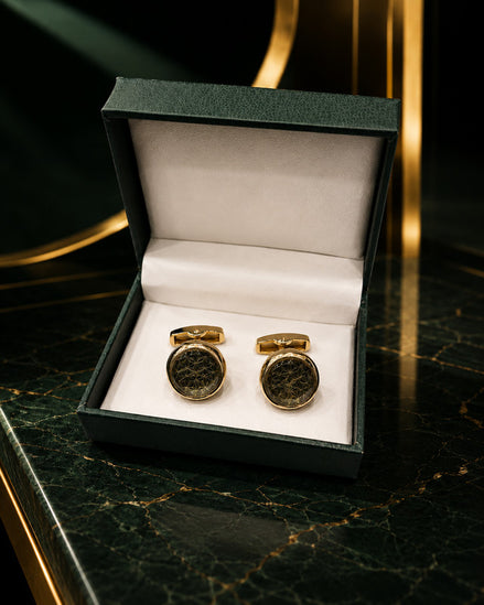 Axlon premium men's metal cufflink set with polished finish for formal shirts, business suits, weddings, parties, and special occasions.