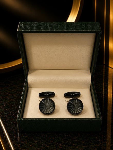 Axlon premium men's metal cufflink set with polished finish for formal shirts, business suits, weddings, parties, and special occasions.