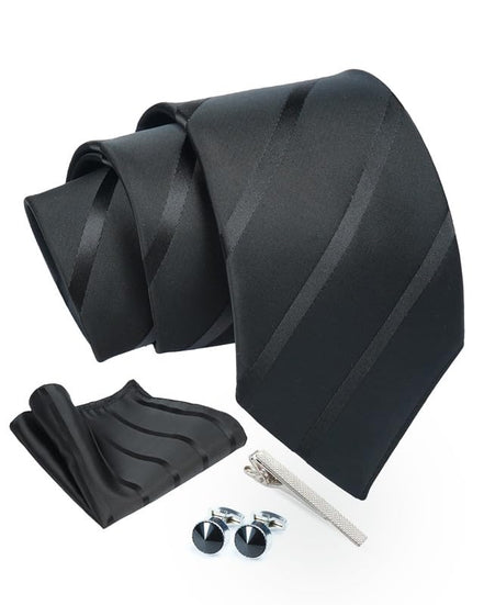 Axlon Tie for Men – Micro Silk Neck Ties Set with Cufflinks Flower Pin, Pocket Square & Black Gift Box, Combo Necktie Sets for Office Wear, Formal Suits & Weddings (0, TPst7pn)