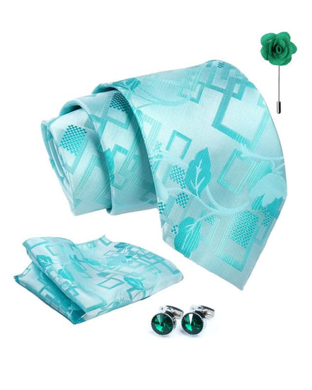 Axlon Tie for Men – Dotted Silk Neck Ties Set with Cufflinks Flower Pin, Pocket Square & Black Gift Box, Combo Necktie Sets for Office Wear, Formal Suits & Weddings (0, Cpspn)