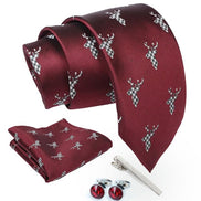 Axlon Tie for Men – Dotted Silk Neck Ties Set with Cufflinks Flower Pin, Pocket Square & Black Gift Box, Combo Necktie Sets for Office Wear, Formal Suits & Weddings (0, TPanmlpn)