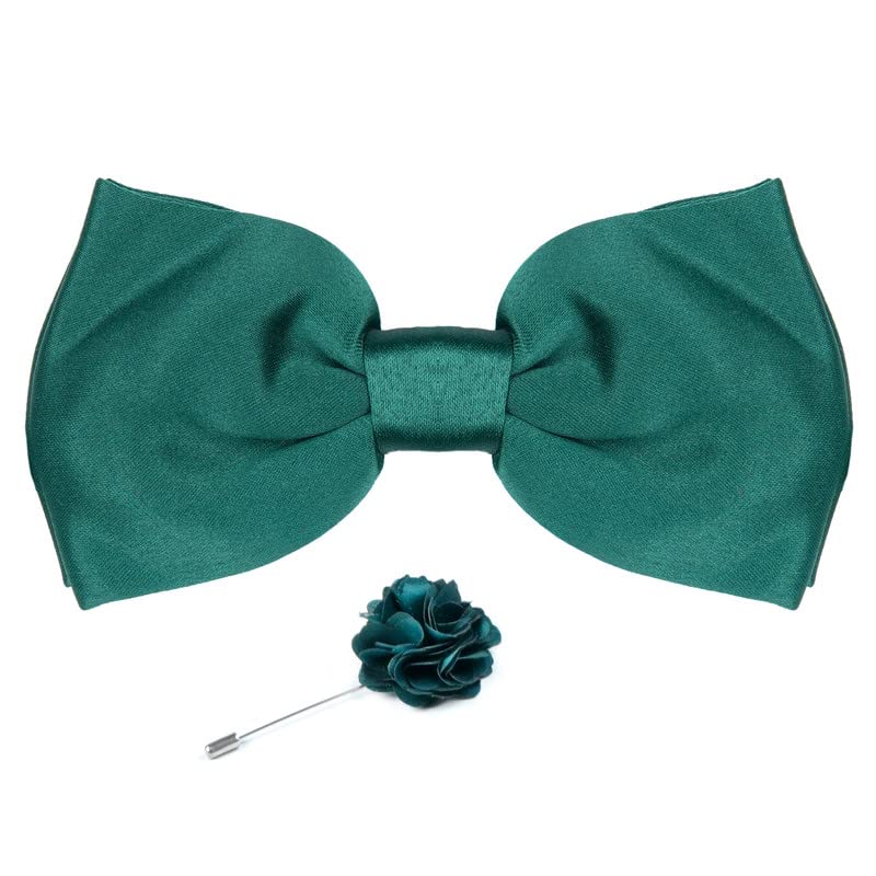 Axlon Premium Micro Fabric Bow Tie Pre Tied Bowtie For Men With Flower Brooch Pin (Free Size)