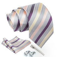 Axlon Tie for Men – Micro Silk Neck Ties Set with Cufflinks Flower Pin, Pocket Square & Black Gift Box, Combo Necktie Sets for Office Wear, Formal Suits & Weddings (0, TPst7pn)