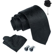 Axlon Tie for Men – Paisley Silk Neck Ties Set with Cufflinks Flower Pin, Pocket Square & Black Gift Box, Combo Necktie Sets for Office Wear, Formal Suits & Weddings (0, PSpn)