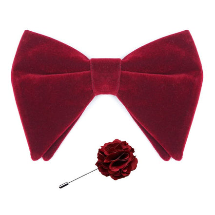 Axlon Mens Oversize Double Suede Velvet Bow Tie For Men