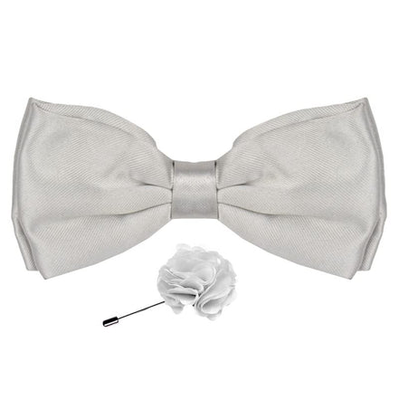 Axlon Premium Micro Fabric Bow Tie Pre Tied Bowtie For Men With Flower Brooch Pin (Free Size)