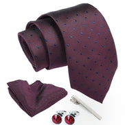 Axlon Tie for Men – Striped Silk Neck Ties Set with Cufflinks Flower Pin, Pocket Square & Black Gift Box, Combo Necktie Sets for Office Wear, Formal Suits & Weddings (0, TPbpolkapn)