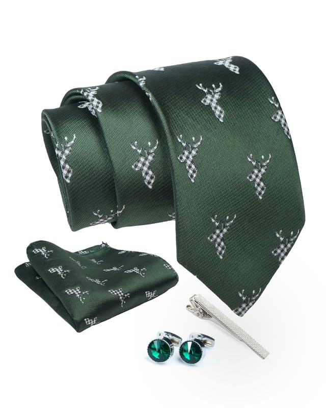 Axlon Tie for Men – Dotted Silk Neck Ties Set with Cufflinks Flower Pin, Pocket Square & Black Gift Box, Combo Necktie Sets for Office Wear, Formal Suits & Weddings (0, TPanmlpn)