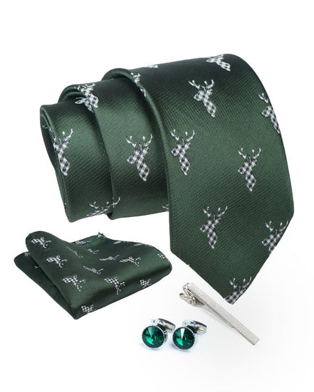 Axlon Tie for Men – Dotted Silk Neck Ties Set with Cufflinks Flower Pin, Pocket Square & Black Gift Box, Combo Necktie Sets for Office Wear, Formal Suits & Weddings (0, TPanmlpn)