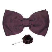 Axlon Premium Micro Fabric Bow Tie Pre Tied Bowtie For Men With Flower Brooch Pin (Free Size)
