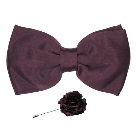 Axlon Premium Micro Fabric Bow Tie Pre Tied Bowtie For Men With Flower Brooch Pin (Free Size)