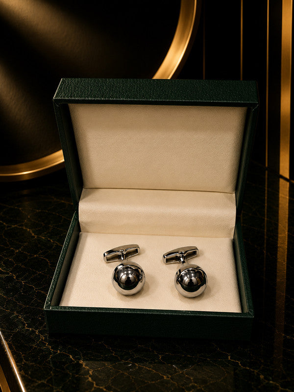 Axlon premium men's metal cufflink set with polished finish for formal shirts, business suits, weddings, parties, and special occasions.