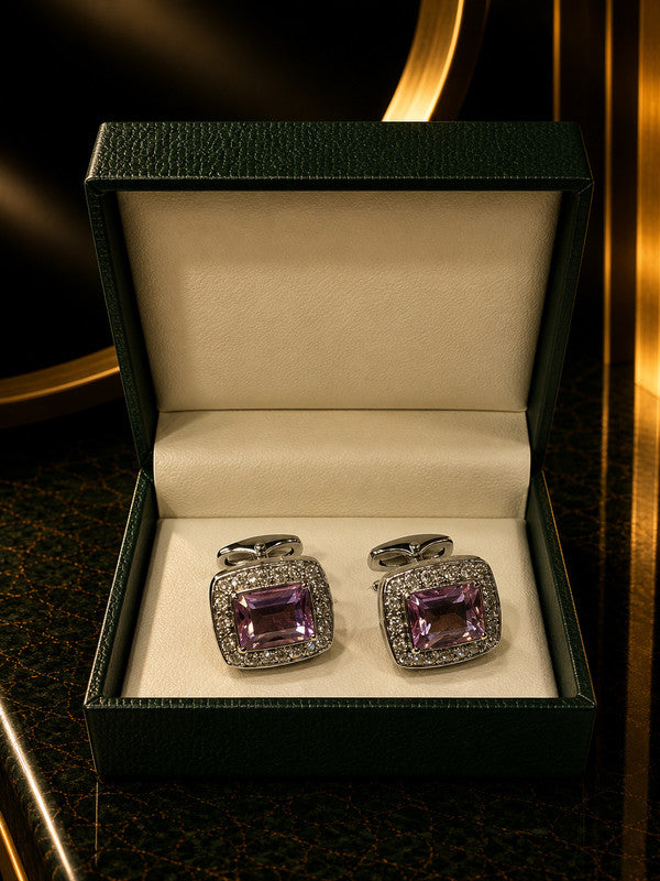 Axlon premium men's metal cufflink set with polished finish for formal shirts, business suits, weddings, parties, and special occasions.
