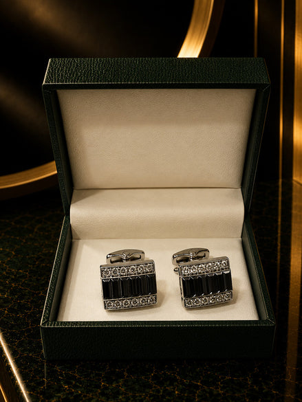 Axlon premium men's metal cufflink set with polished finish for formal shirts, business suits, weddings, parties, and special occasions.