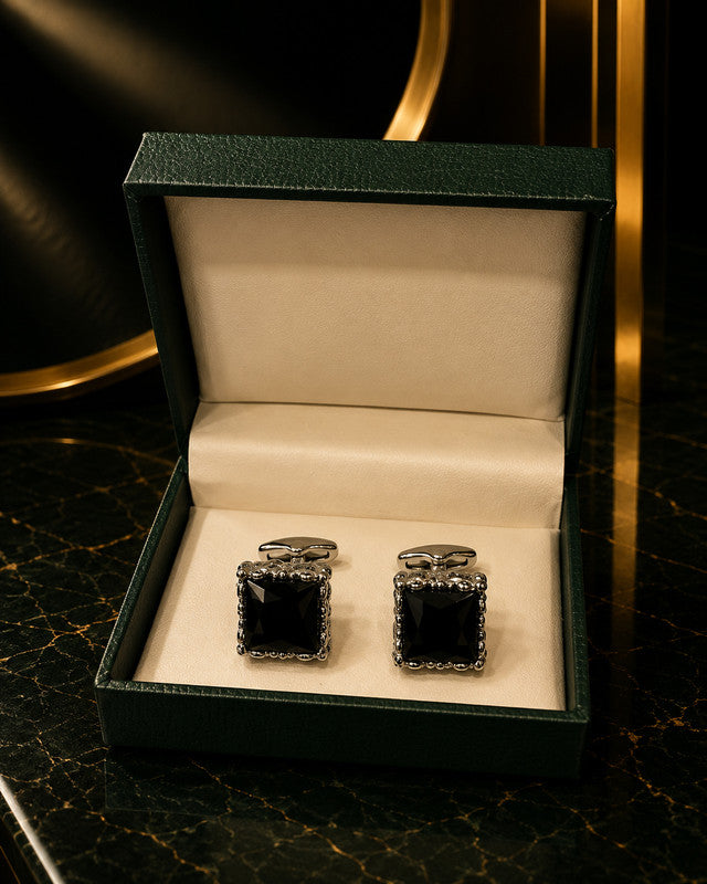 Axlon premium men's metal cufflink set with polished finish for formal shirts, business suits, weddings, parties, and special occasions.