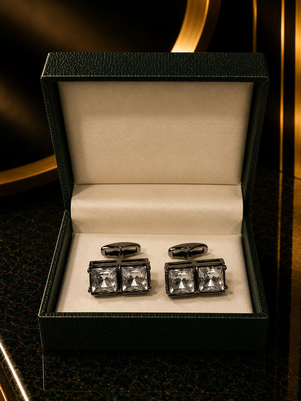Axlon premium men's metal cufflink set with polished finish for formal shirts, business suits, weddings, parties, and special occasions.