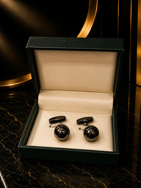 Axlon premium men's metal cufflink set with polished finish for formal shirts, business suits, weddings, parties, and special occasions.