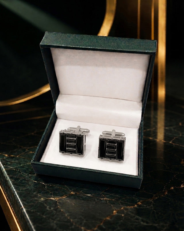 Axlon premium men's metal cufflink set with polished finish for formal shirts, business suits, weddings, parties, and special occasions.