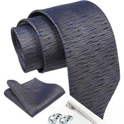 Axlon Tie for Men – Geometric Silk Neck Ties Set with Cufflinks Flower Pin, Pocket Square & Black Gift Box, Combo Necktie Sets for Office Wear, Formal Suits & Weddings (0, TPGApn)