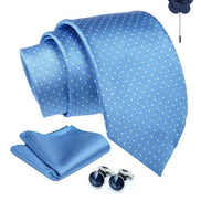 Axlon Tie for Men – Paisley Silk Neck Ties Set with Cufflinks Flower Pin, Pocket Square & Black Gift Box, Combo Necktie Sets for Office Wear, Formal Suits & Weddings (0, Polkapn)