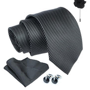 Axlon Tie for Men – Floral Silk Neck Ties Set with Cufflinks Flower Pin, Pocket Square & Black Gift Box, Combo Necktie Sets for Office Wear, Formal Suits & Weddings (0, Bdotpn)
