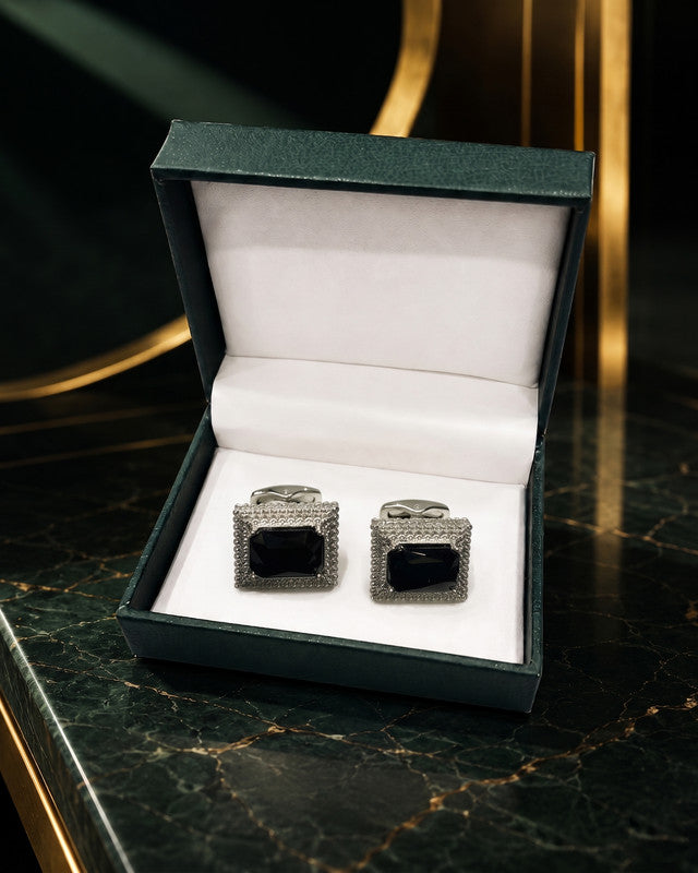 Axlon premium men's metal cufflink set with polished finish for formal shirts, business suits, weddings, parties, and special occasions.
