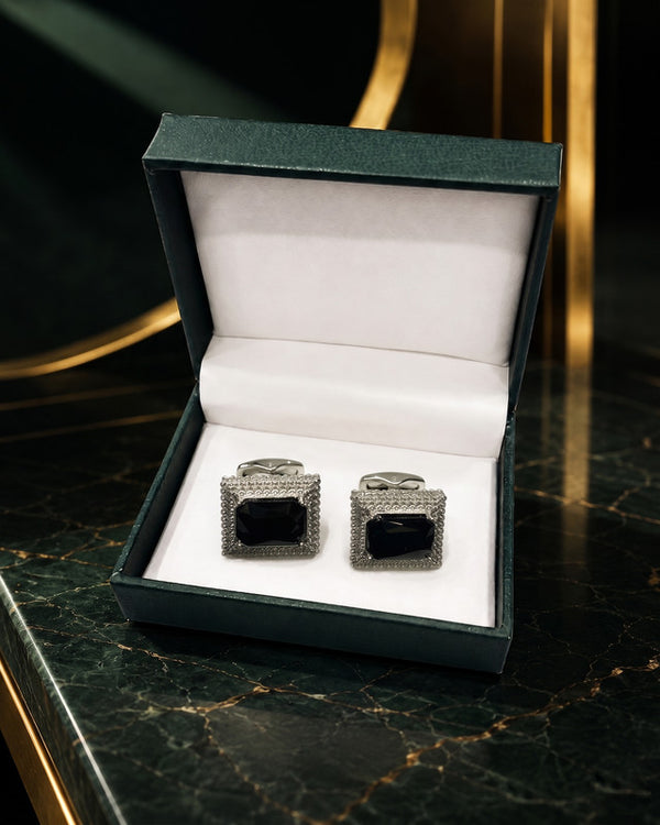 Axlon premium men's metal cufflink set with polished finish for formal shirts, business suits, weddings, parties, and special occasions.