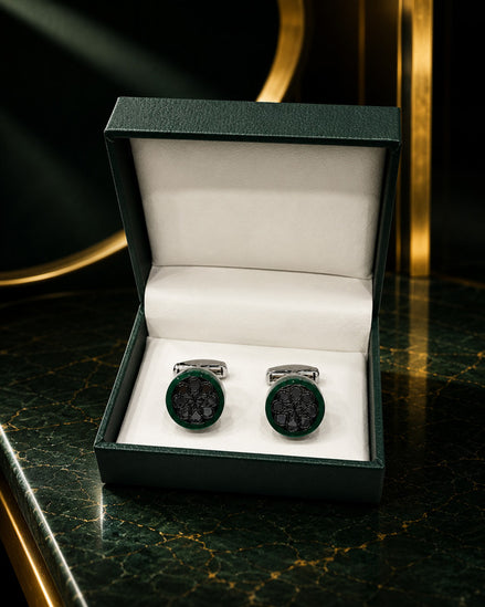 Axlon premium men's metal cufflink set with polished finish for formal shirts, business suits, weddings, parties, and special occasions.