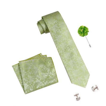 RIZORO Tie for Men – Plaid Silk Neck Ties Set with Cufflinks Flower Pin, Pocket Square & Black Gift Box, Combo Necktie Sets for Office Wear, Formal Suits & Weddings (0, PUNRB)