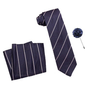 RIZORO Tie for Men – Plaid Silk Neck Ties Set with Cufflinks Flower Pin, Pocket Square & Black Gift Box, Combo Necktie Sets for Office Wear, Formal Suits & Weddings (0, S2RS)