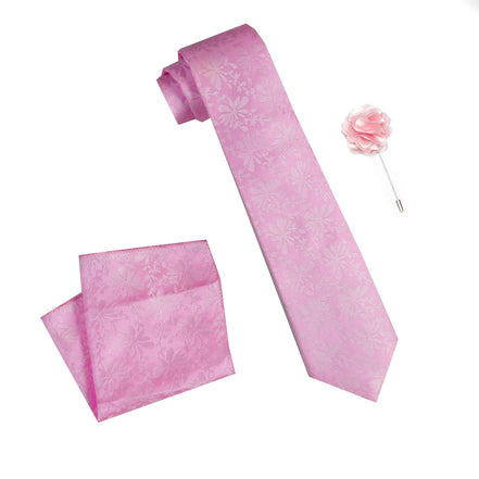 RIZORO Tie for Men – Paisley Silk Neck Ties Set with Cufflinks Flower Pin, Pocket Square & Black Gift Box, Combo Necktie Sets for Office Wear, Formal Suits & Weddings (0, PUNRS)