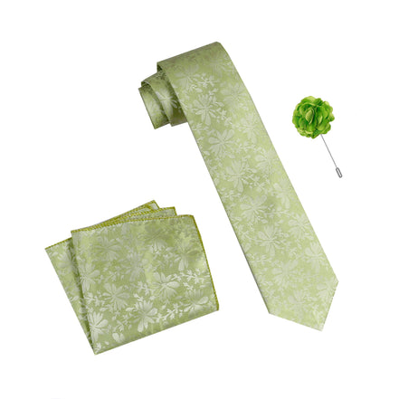 RIZORO Tie for Men – Paisley Silk Neck Ties Set with Cufflinks Flower Pin, Pocket Square & Black Gift Box, Combo Necktie Sets for Office Wear, Formal Suits & Weddings (0, PUNRS)