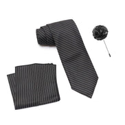 RIZORO Tie for Men – Plaid Silk Neck Ties Set with Cufflinks Flower Pin, Pocket Square & Black Gift Box, Combo Necktie Sets for Office Wear, Formal Suits & Weddings (0, S1RS)